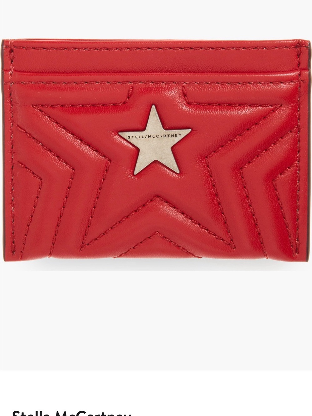 Stella McCartney star faux leather card case red